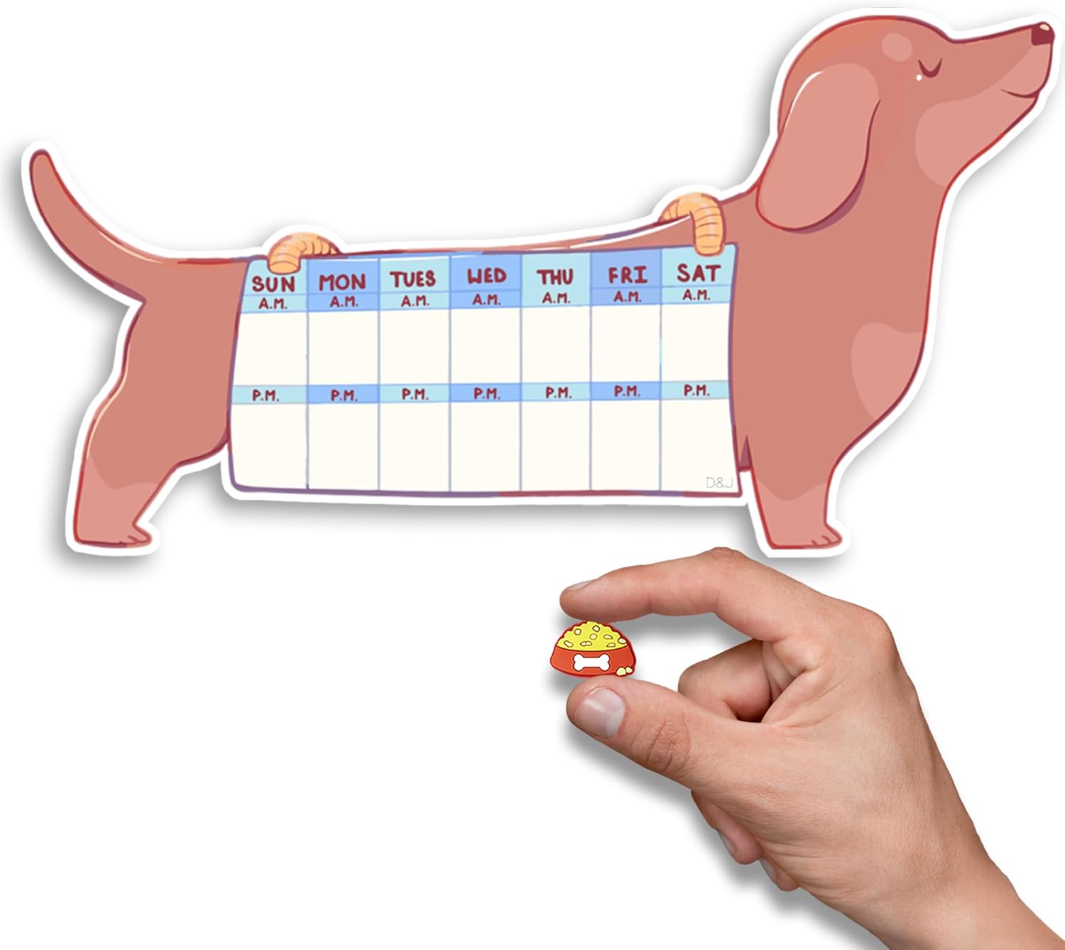 Dog Feeding Reminder Fridge Magnet AM PM Indicator