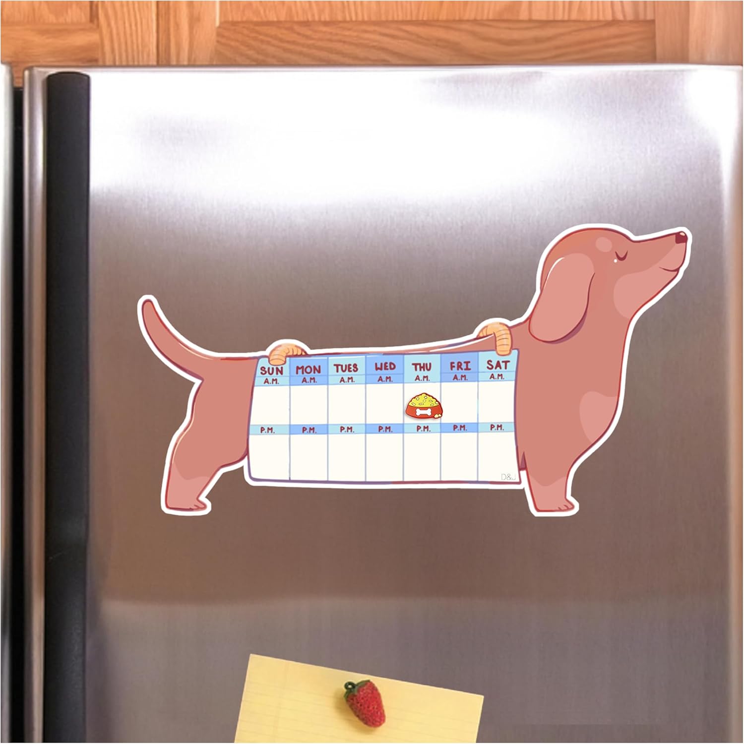 Pet Feeding Tracker Moveable Dog Bowl Chart Magnet