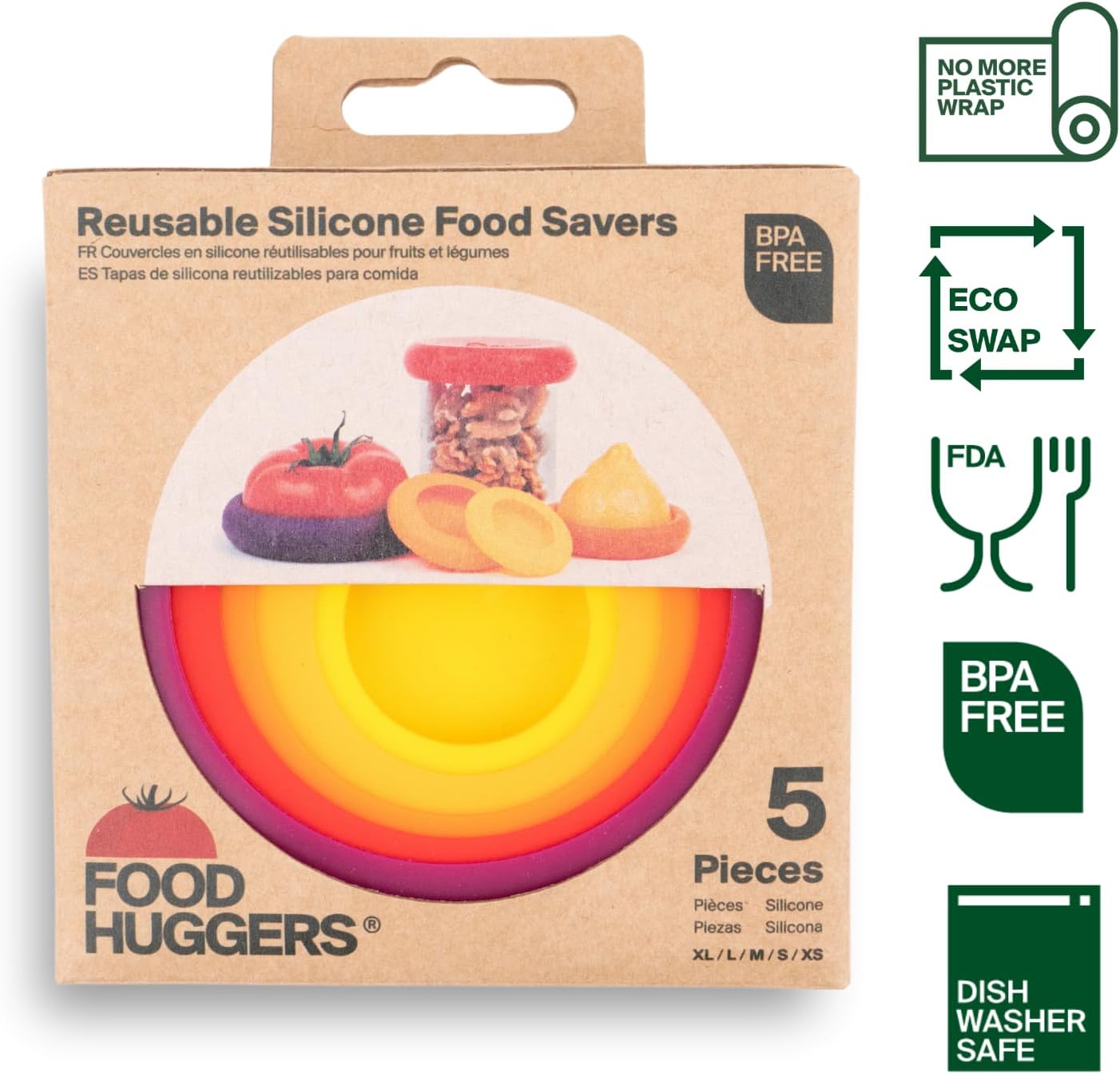 Food Huggers Silicone Food Savers in Use