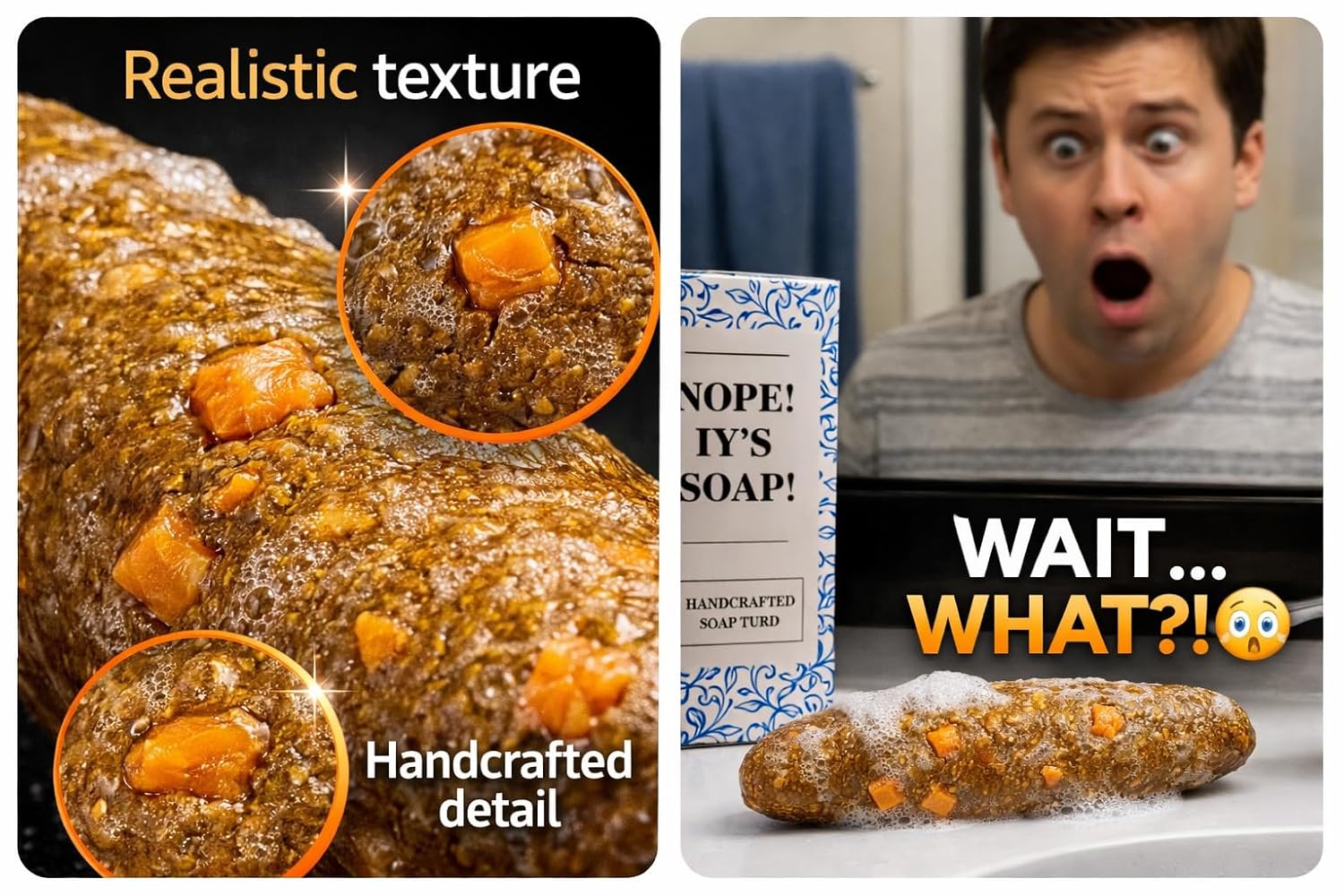 Realistic Turd Soap Bar Handcrafted Artisanal