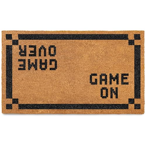 Game Over Door Mat close up detail - nerd doormat geek decor