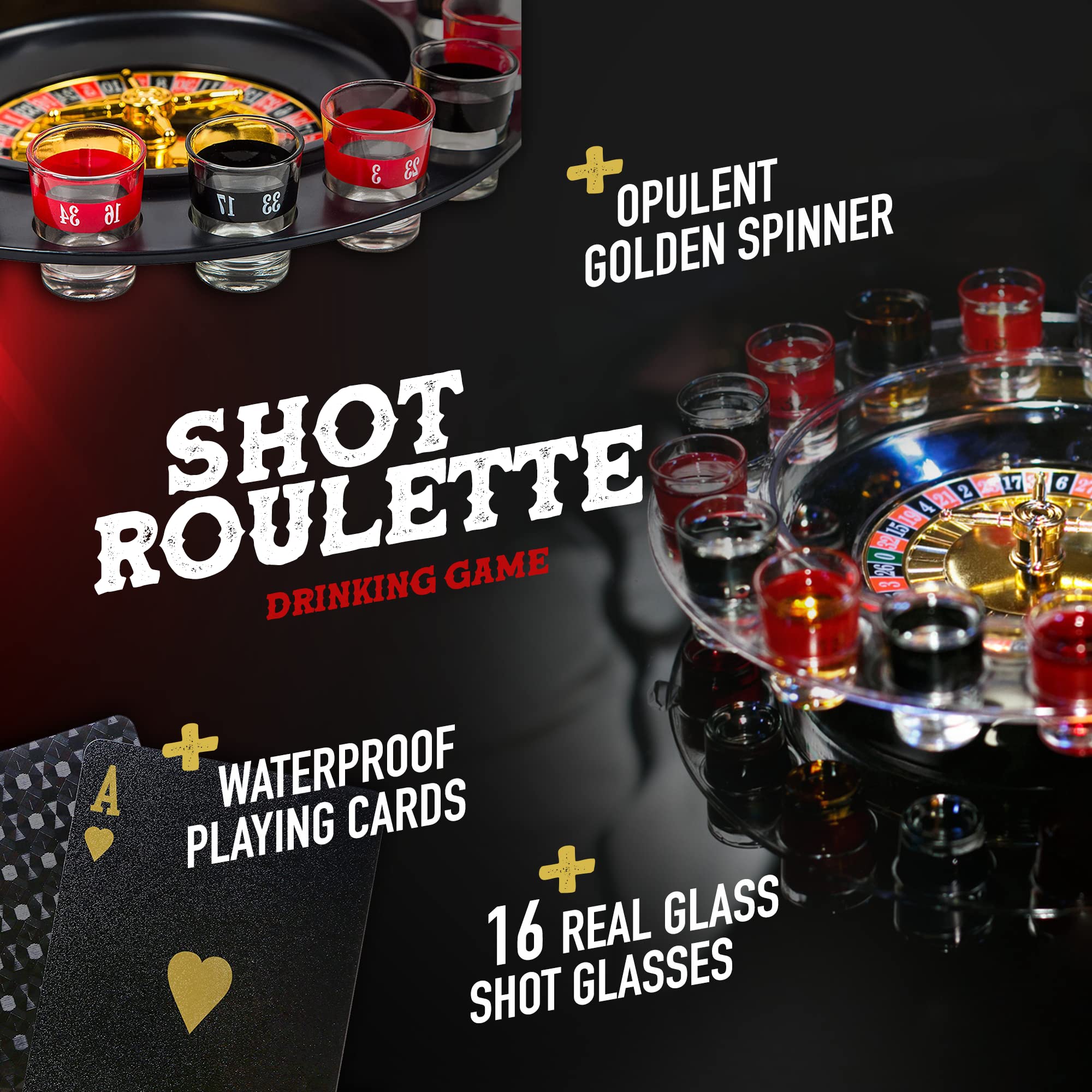 Shot glass roulette spinning wheel drinking game detail