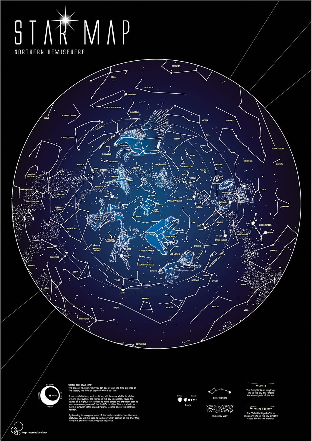 Maps International Glow in the Dark Constellation Map
