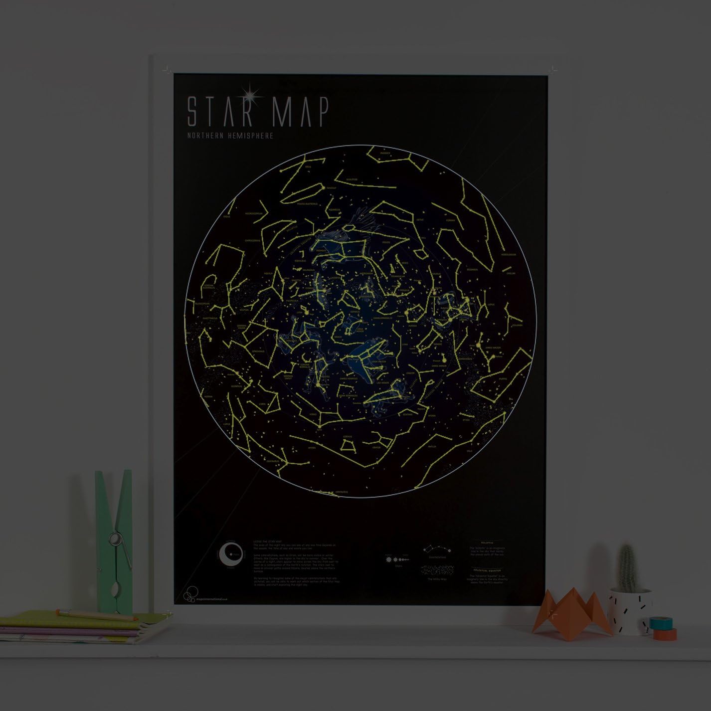 Glow in the Dark Star Map Night Sky Constellation Poster