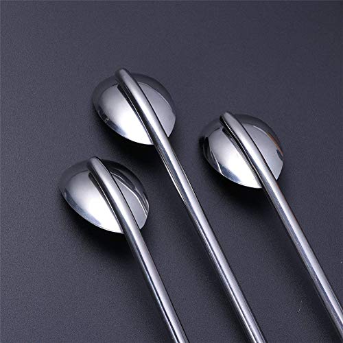 Full 8pc Built In Straw Spoon Set with cleaning brushes 8-piece stainless steel straw spoon set with 2 cleaning brushes included