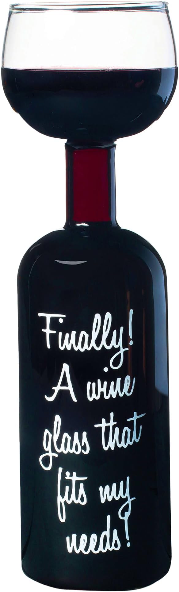 Ultimate Wine Bottle Glass showing funny inscription for wine lovers