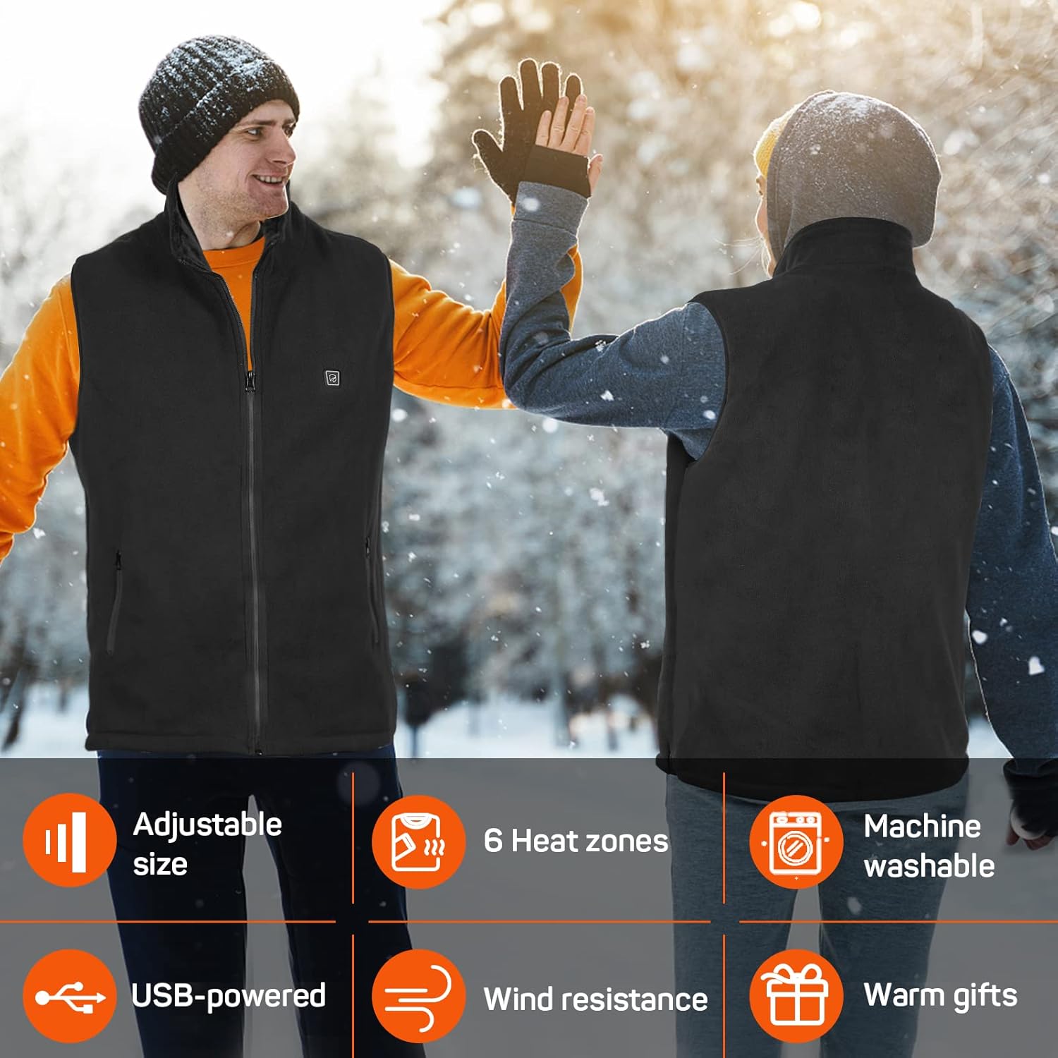 Wearable Coat Heater Heated Jacket Men Women Hiking